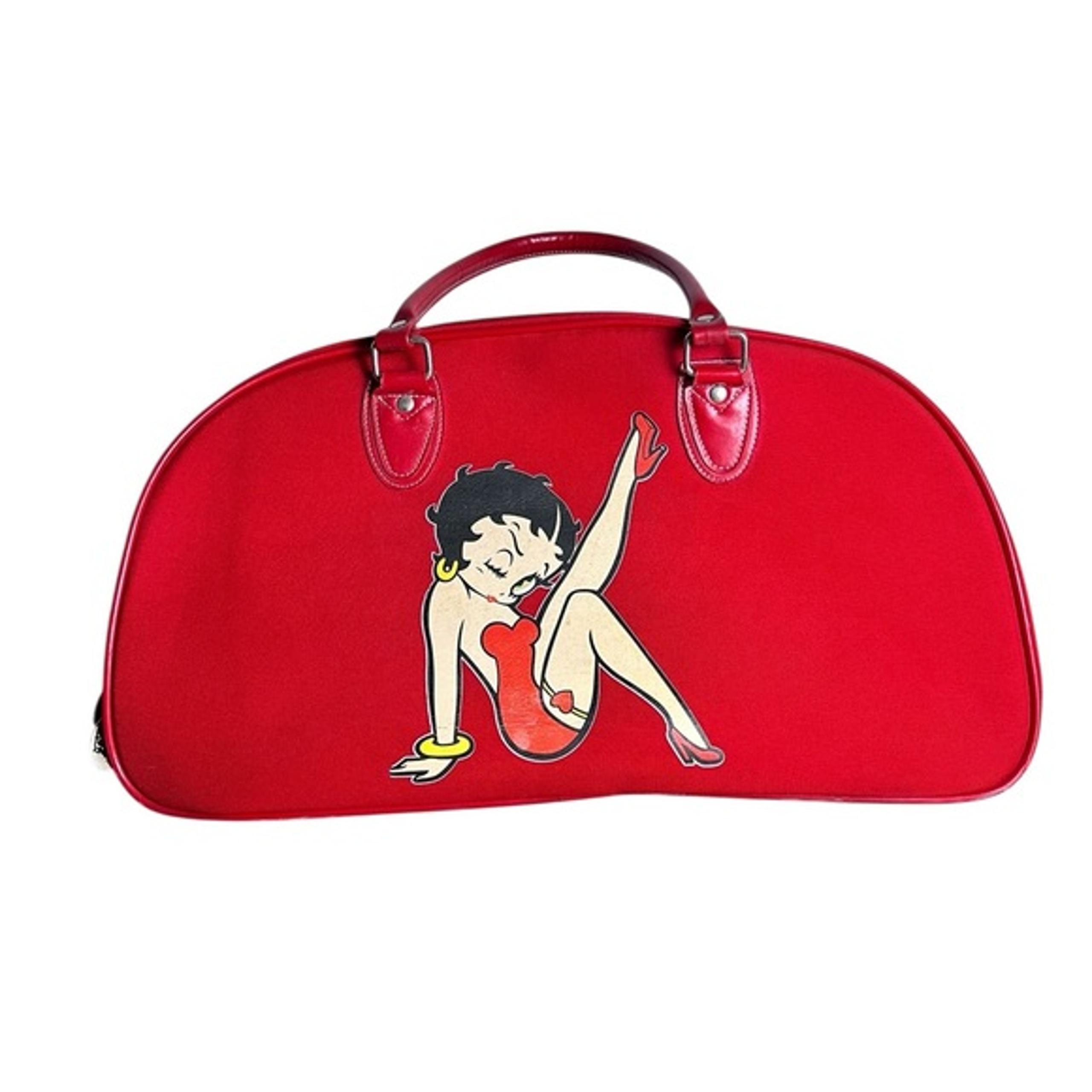 Red Y2K Satchel Duffel Overnight Canvas Bag for Travel Vacation - Betty Boop