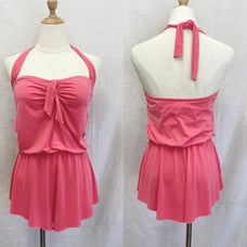 Magicsuit Romy Pink Tie Front Halter Swimsuit Romper size 10