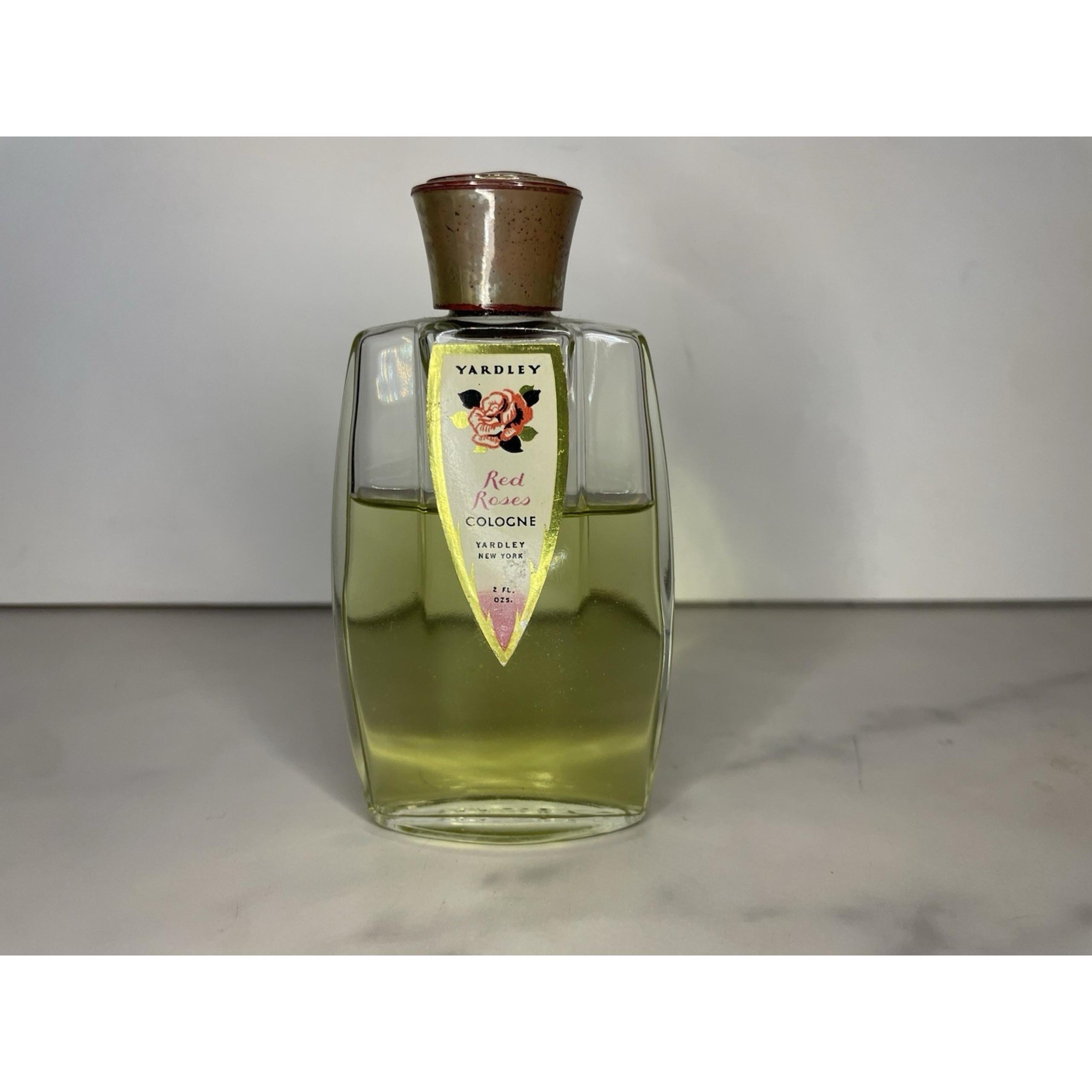 Vintage YARDLEY Red Roses Cologne Splash Perfume 2 oz 1960s Old Stock Fragrance