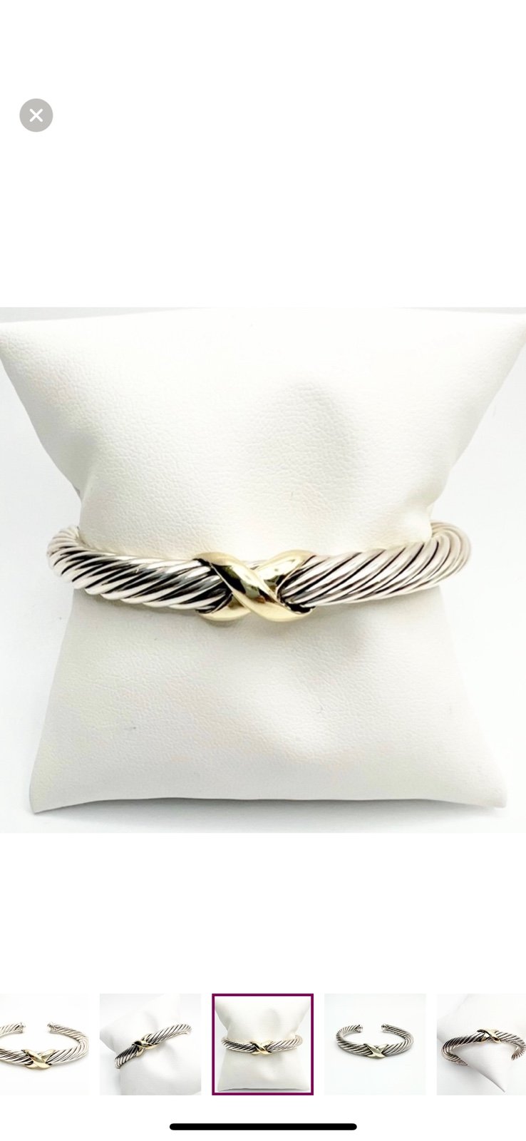 Bracelet in sterling silver 7mm with 14k X station by DY