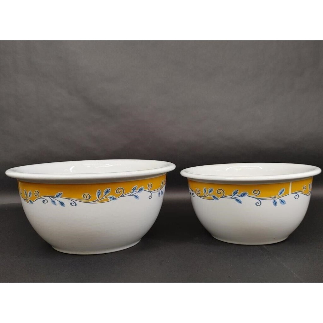 Vintage Corelle Coordinates CASA FLORA Set of 2 Mixing Bowls 3 Qt 2 Qt Pre-Owned