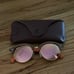 Ray-Ban CLUBROUND WOOD FRAME Matte Light Bronze LENSES Copper