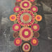 Beautiful Red, Orange, Gold Beaded Table Runner/Topper