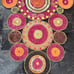Beautiful Red, Orange, Gold Beaded Table Runner/Topper