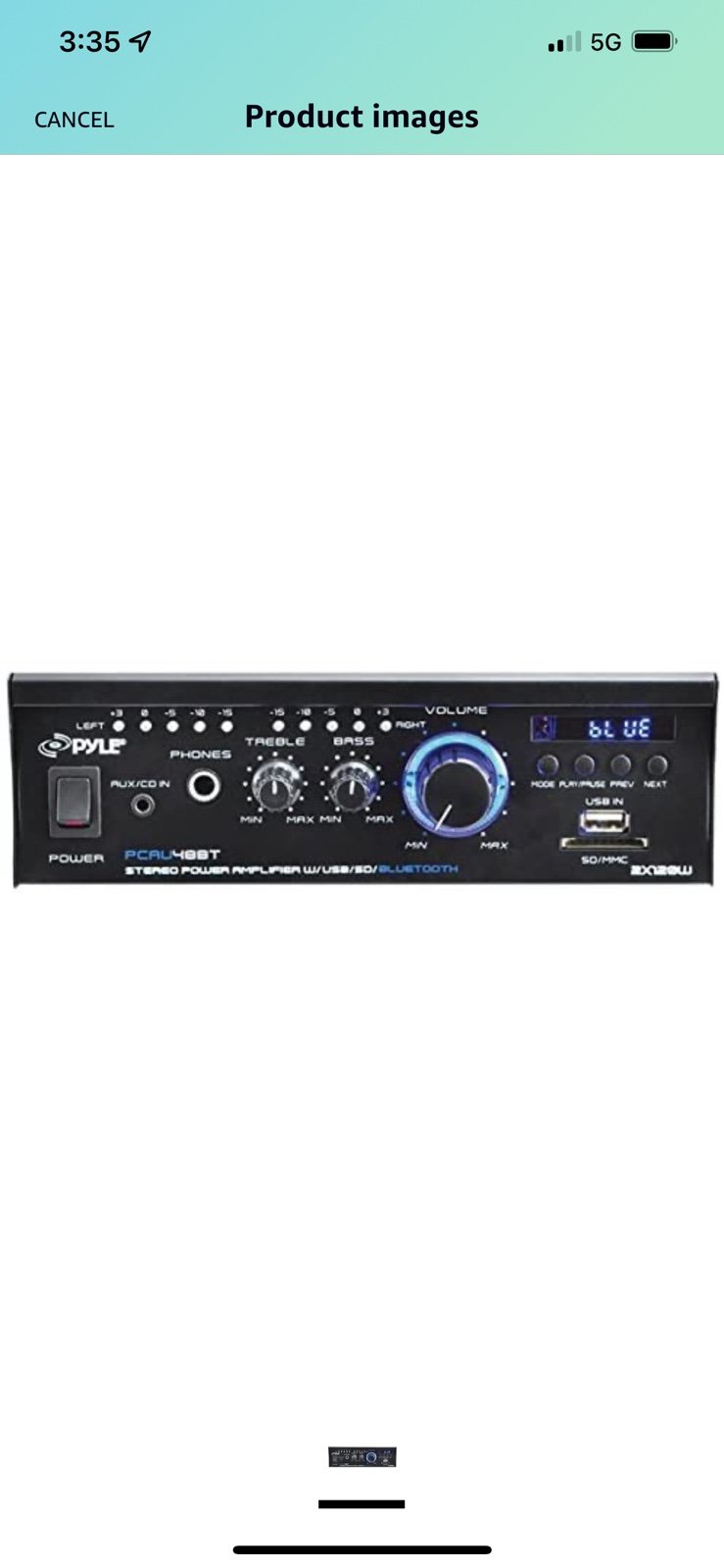 PYLE HOME PCAU48BT 120-Watt Mini Blue Series Bluetooth(R) Stereo Power Amp