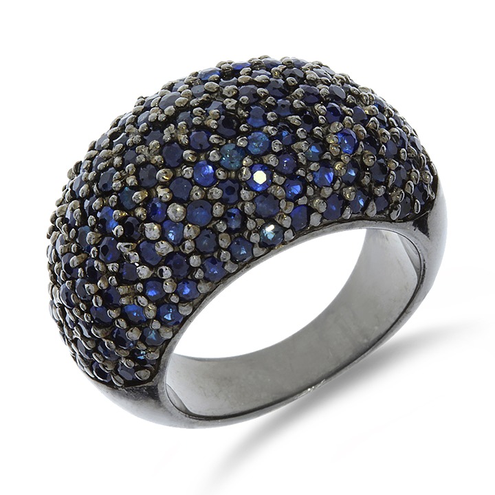 Matthew Campbell Laurenza Sterling Silver Sapphire Starburst Ring SR-3043