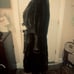 Vintage Faux Fur, Lapel Collar, Longline, Belted Fitted Trench Coat