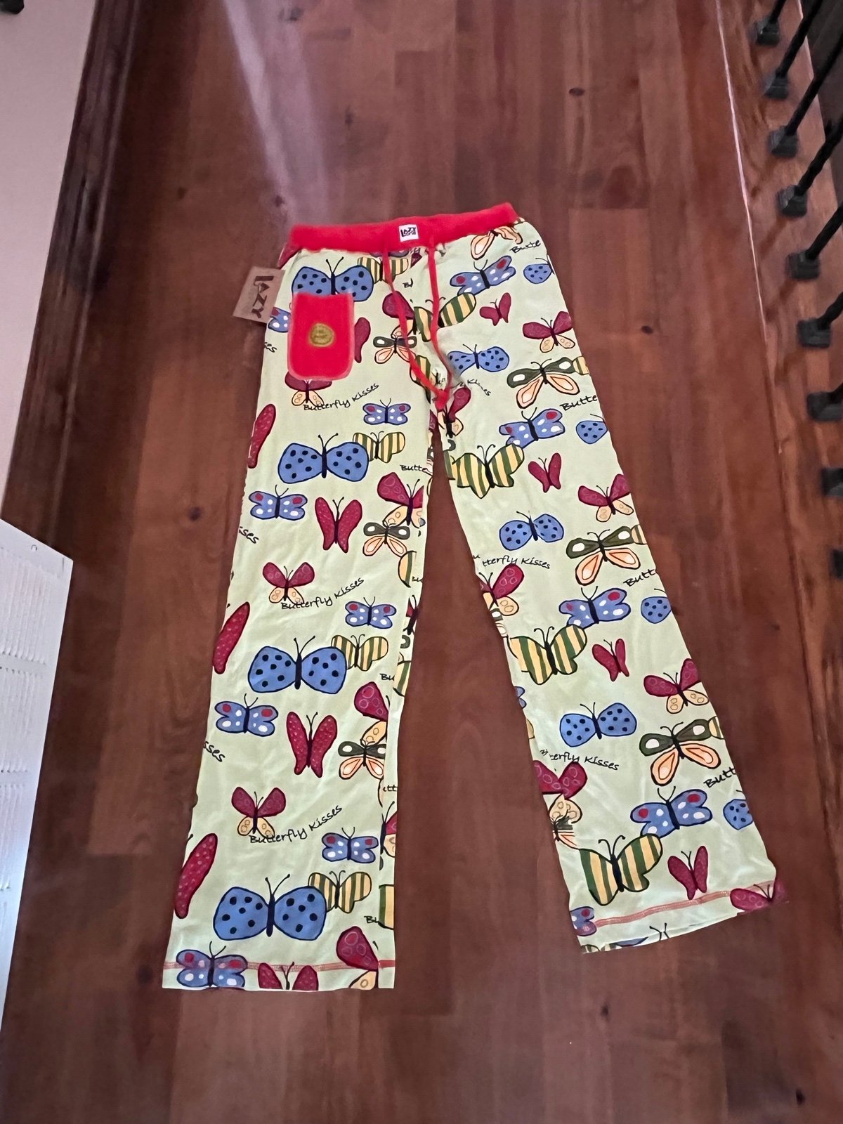 Lazy One | Light Green & Red 'Butterfly Kisses' Pajama Pants - Women S new!