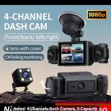 4-Channel HD 1080P Dash Cam Kit - Wide-Angle, Adjustable Lens, Audio, Loo