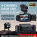 4-Channel HD 1080P Dash Cam Kit - Wide-Angle, Adjustable Lens, Audio, Loo