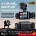 4-Channel HD 1080P Dash Cam Kit - Wide-Angle, Adjustable Lens, Audio, Loo