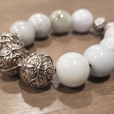 Sterling Sliver Jade beaded bracelet