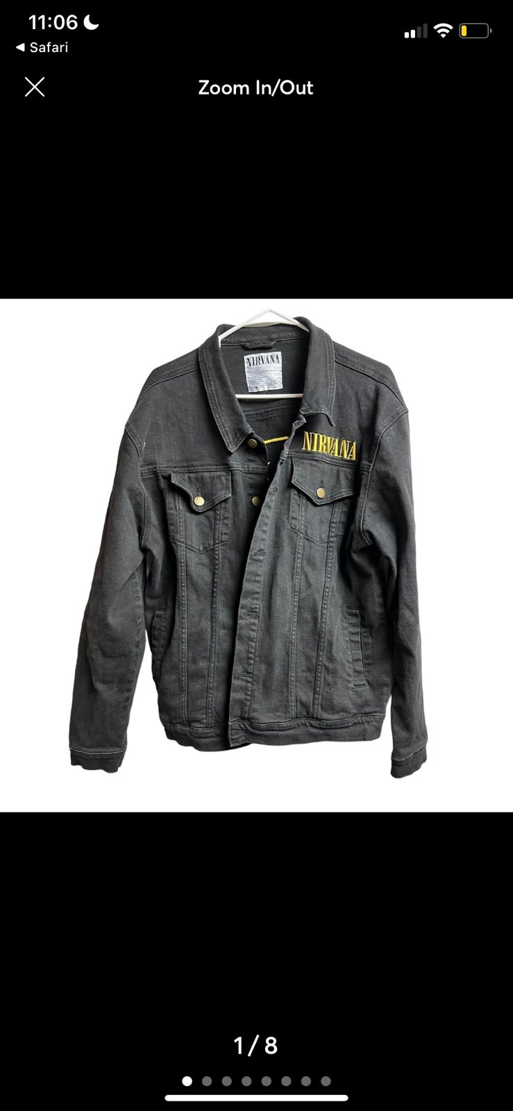 Black NIRVANA Jean Jacket XL