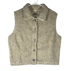 St. John's Bay Sherpa Style Teddy Bear Looking Western Button Vest XL