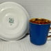 Figgjo Flint Norway Demitasse Espresso Cup & Saucer Blue Gold Gild...