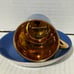 Figgjo Flint Norway Demitasse Espresso Cup & Saucer Blue Gold Gild...