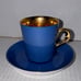 Figgjo Flint Norway Demitasse Espresso Cup & Saucer Blue Gold Gild...