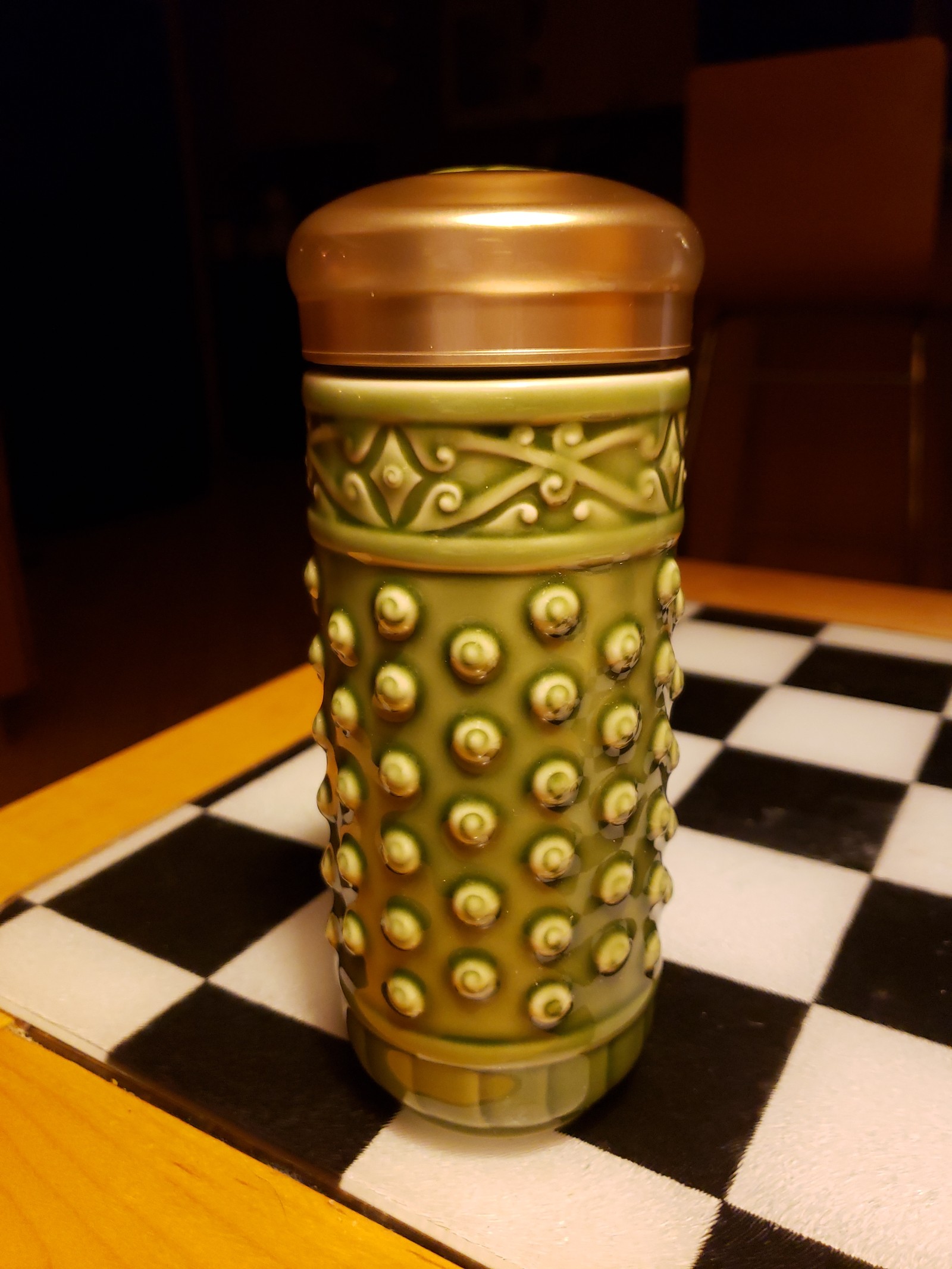 Acera Liven Porcelain Tourmaline Anion Travel Mug  RARE FIND