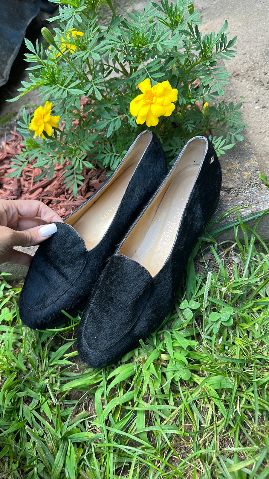 Vintage Calf Hair Bottega Veneta Slip On Flats Shoes 40 Rare