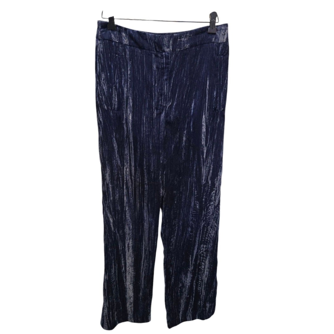 TopShop Blue Navy Velvet Pants size 10
