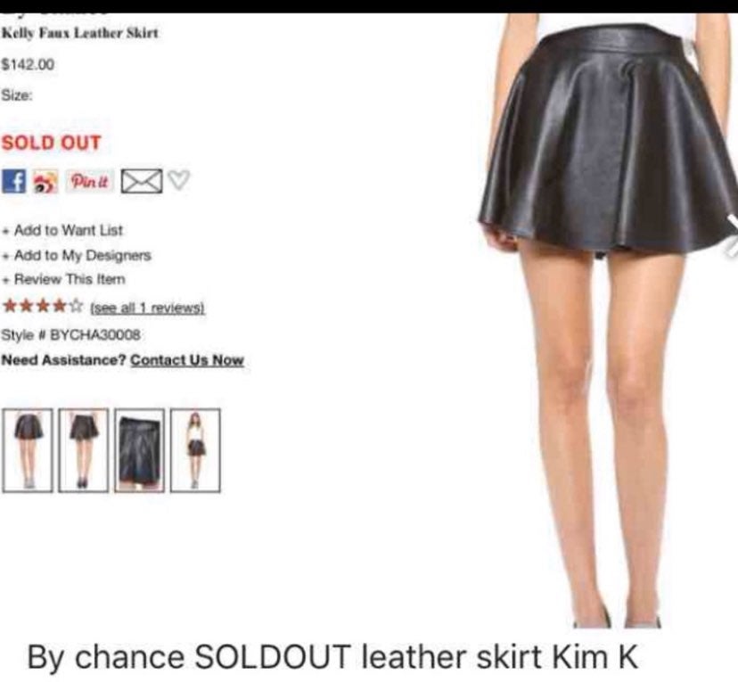 Leather skirt Kim K by chance shopbop