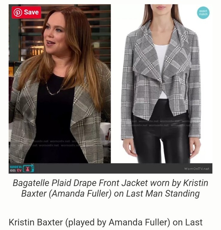 Bagatelle academia career draped plaid blazer jacket Medium As seen on TV