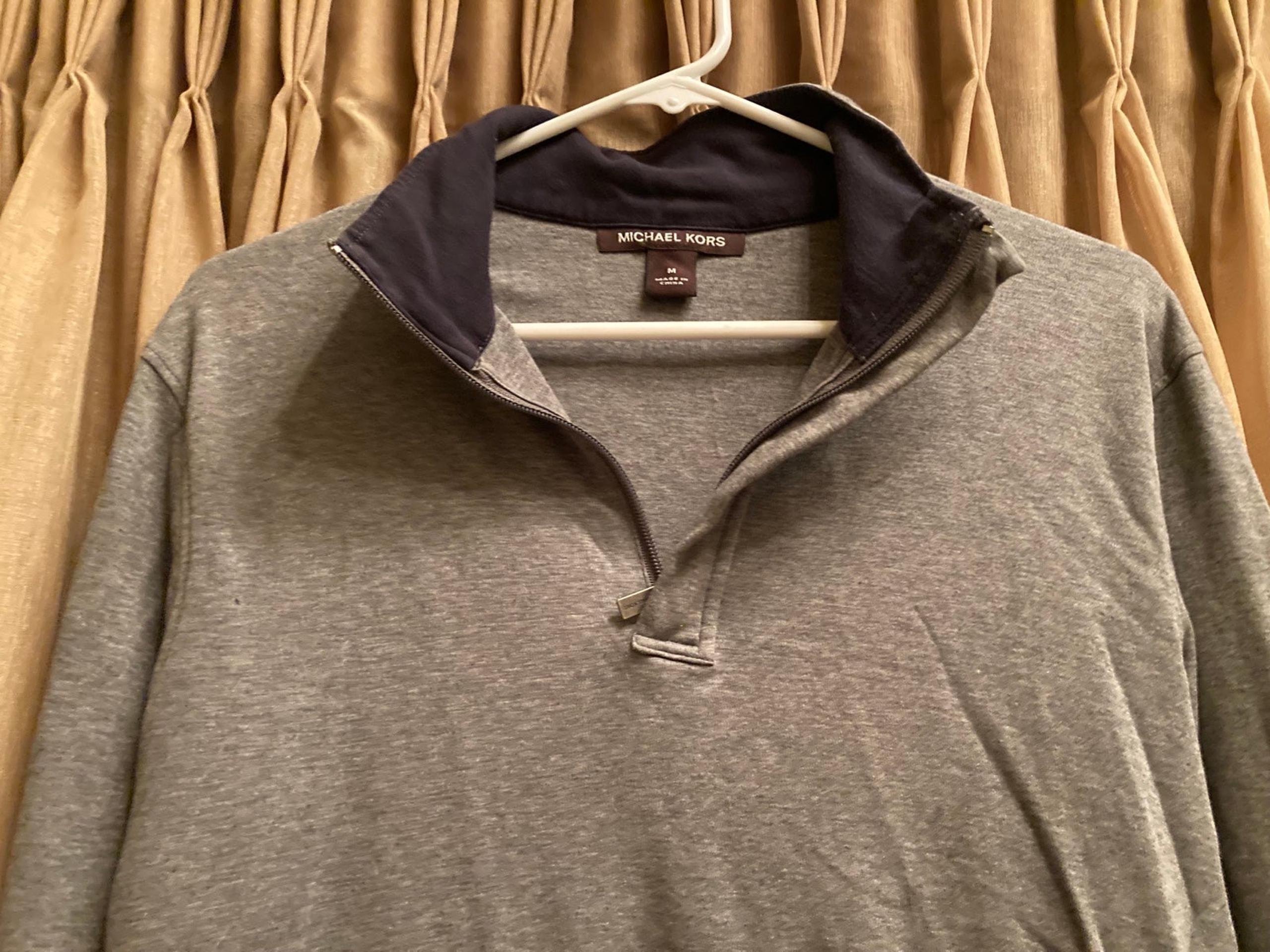 Men’s Kors Soft Casual Cotton Pullover Gray Medium Med M