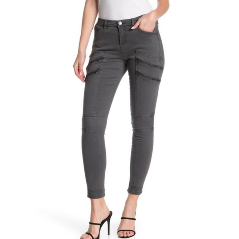 BLANKNYC Zip Pocket Utility Cargo Pants Gray 24