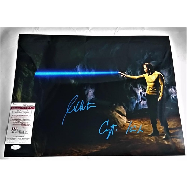 WILLIAM SHATNER CAPTAIN KIRK SIGNED STAR TREK 16X20 PHOTO AUTOGRAPHED JSA 282