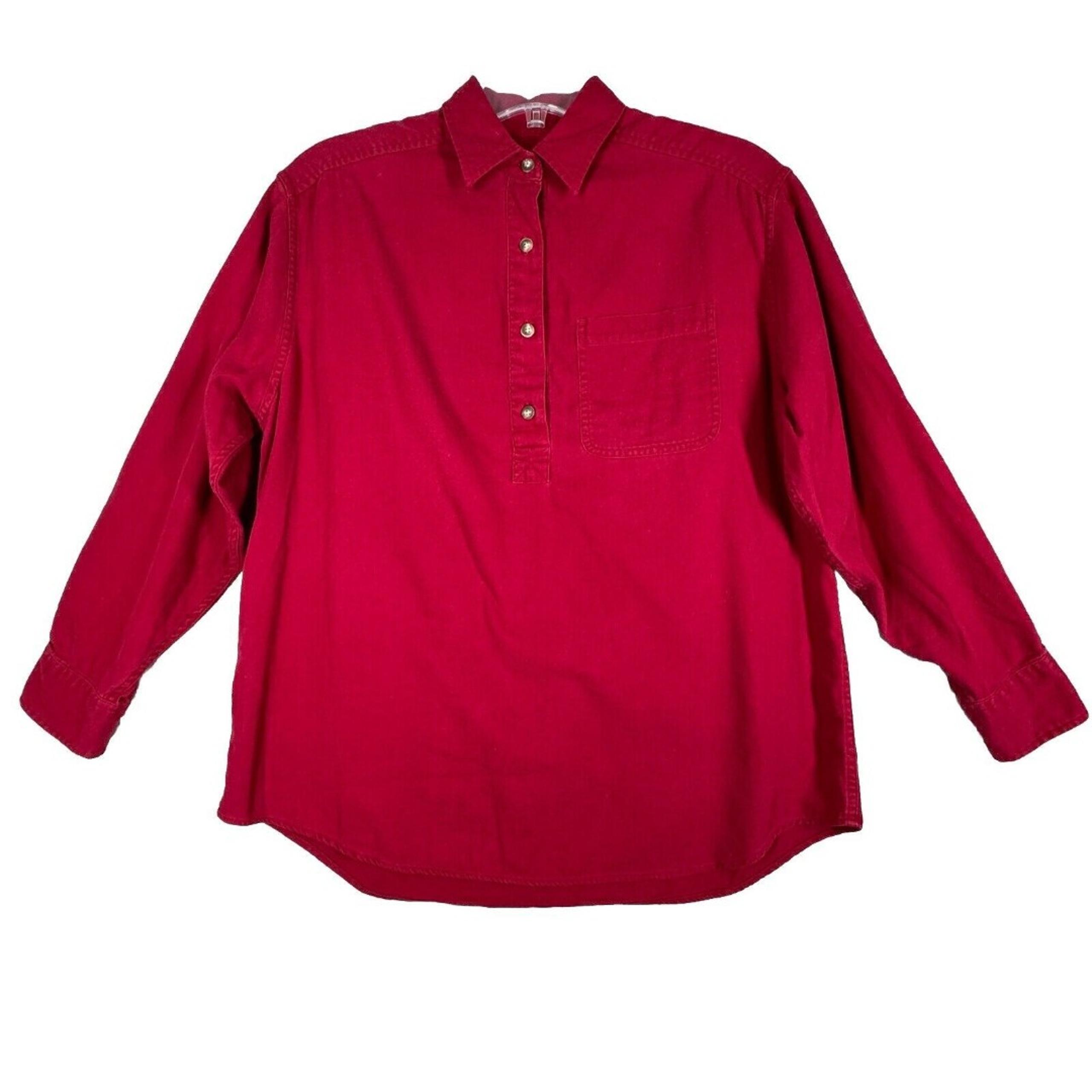 Eastern Mountain Sports Shirt Womens Large Red Tunic Popover Outdoors Heritage