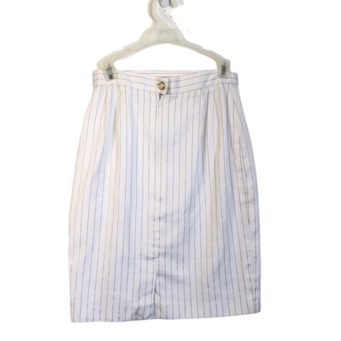 Escada White Gold Pin Stripe Skirt