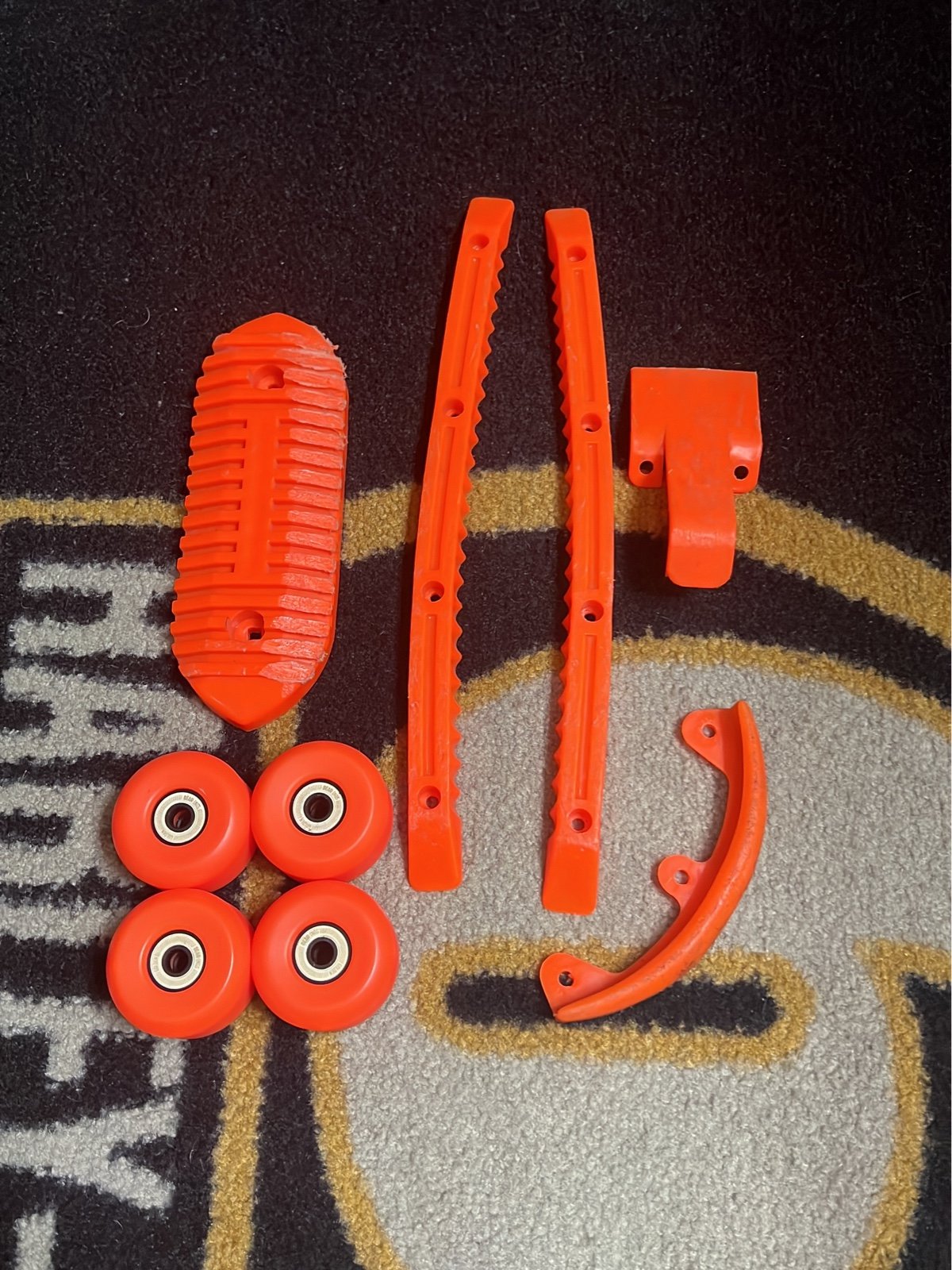 Vintage skateboard parts orange