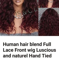 Human hair lace Burgundy wig
