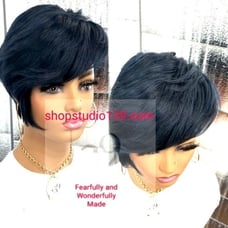 Runwaystar celebrity 100% human blue wig