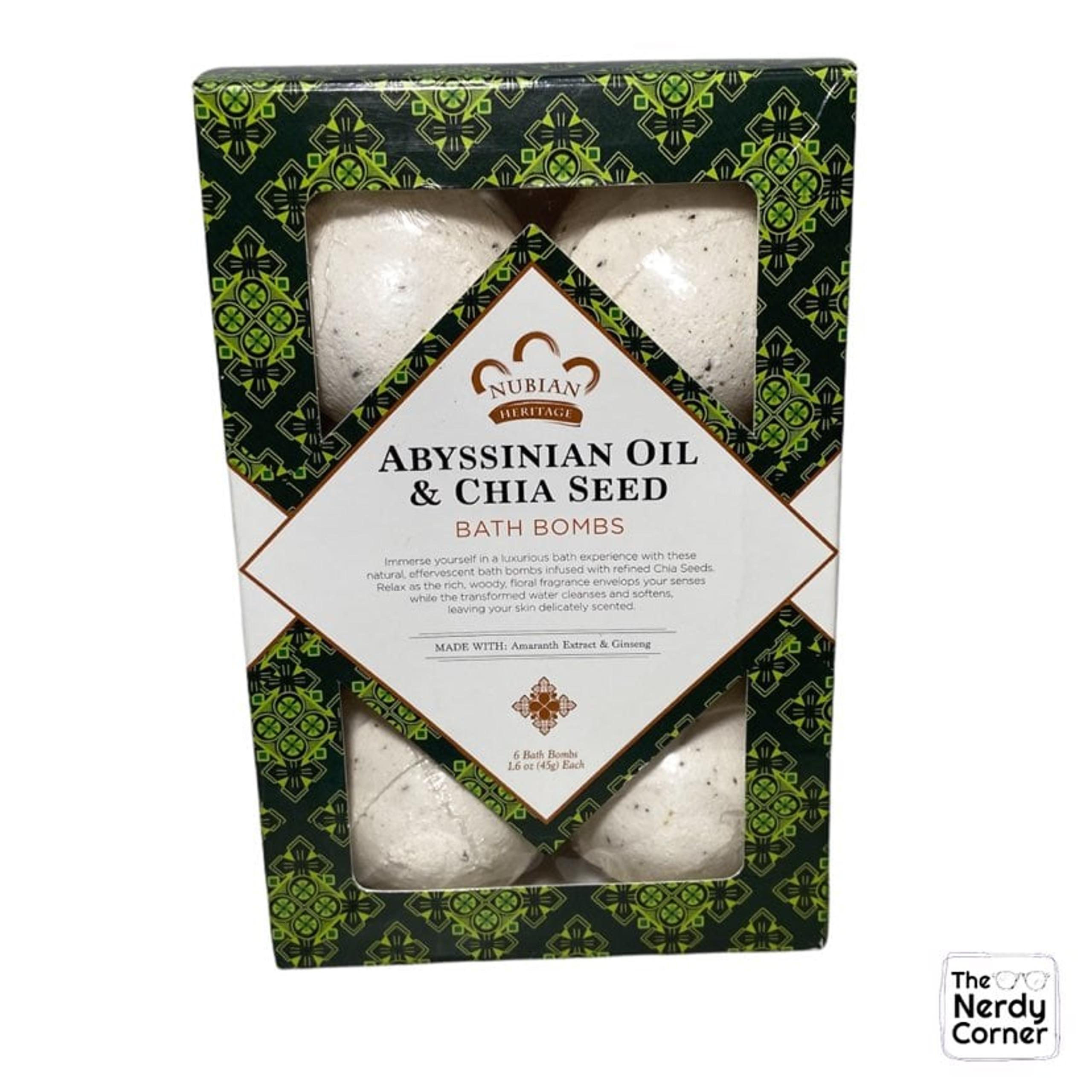 Nubian Heritage Abyssinian Oil & Chia Seed Bath Bombs 6 Bath Bombs
