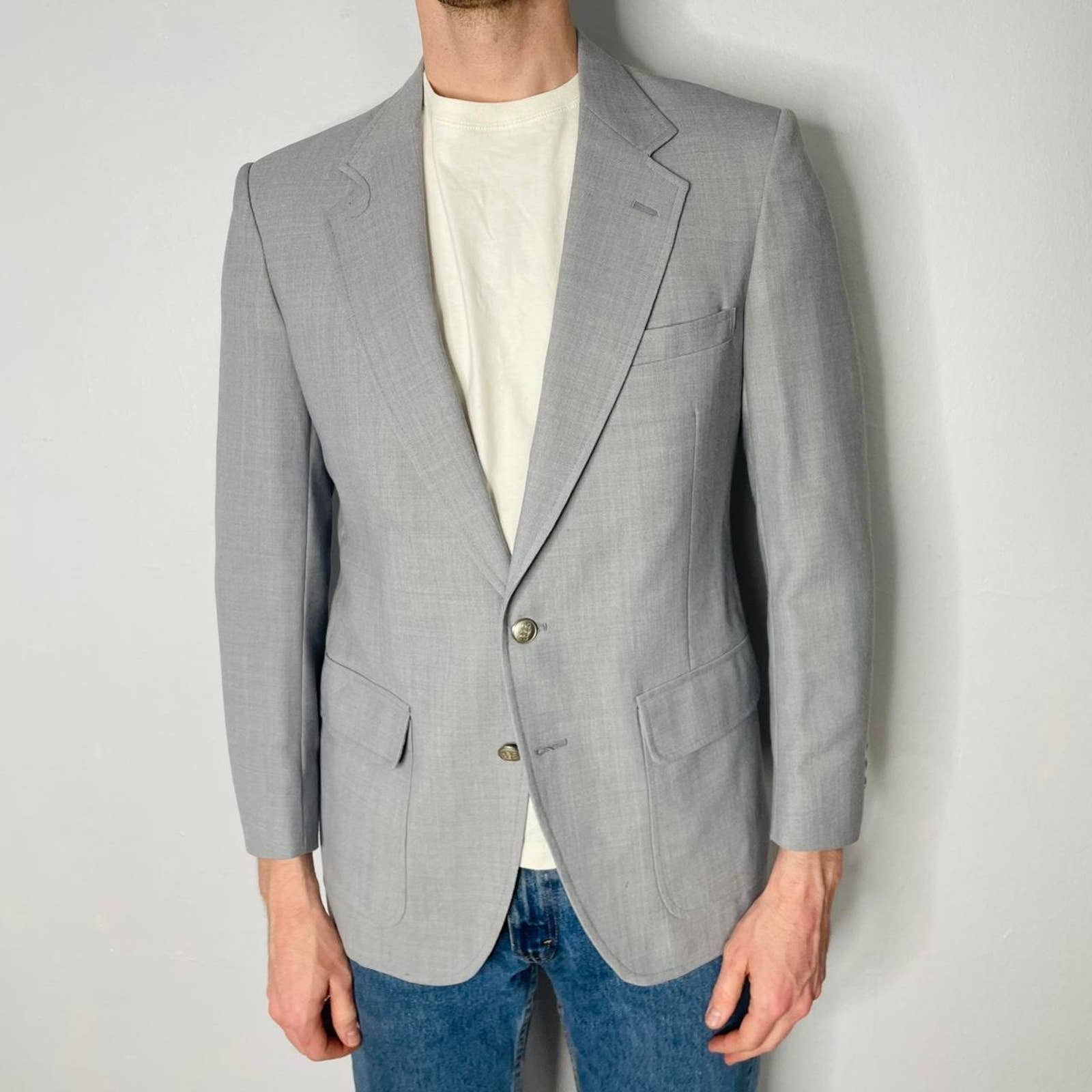 Vintage Stafford Gray Blue Sport Coat