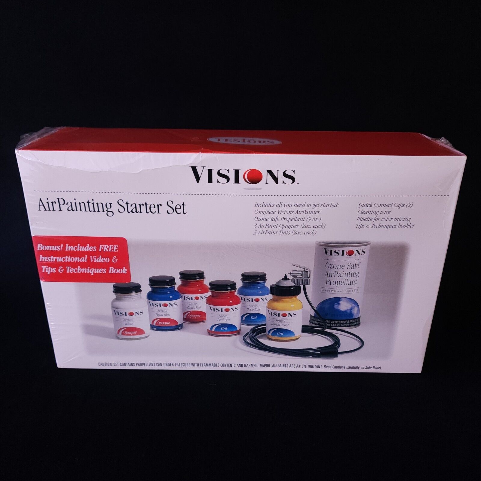 Brand New Vintage Visions Air Painter Painting Starter Set Kit w/ VHS Video