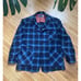 Vintage 70's Large Pendleton Blue Plaid Patch Pocket Casual Wool Blazer Made USA