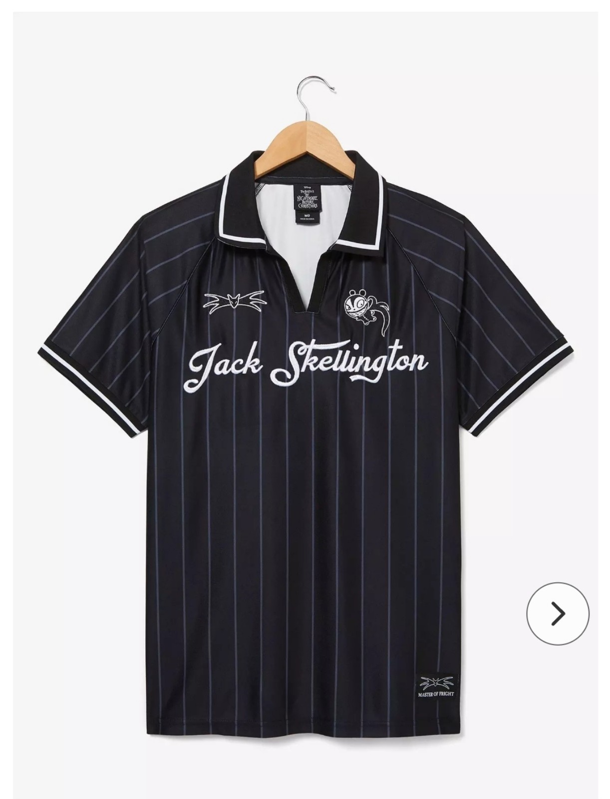 Disney The Nightmare Before Christmas Jack Skellington Striped Soccer Jersey — B