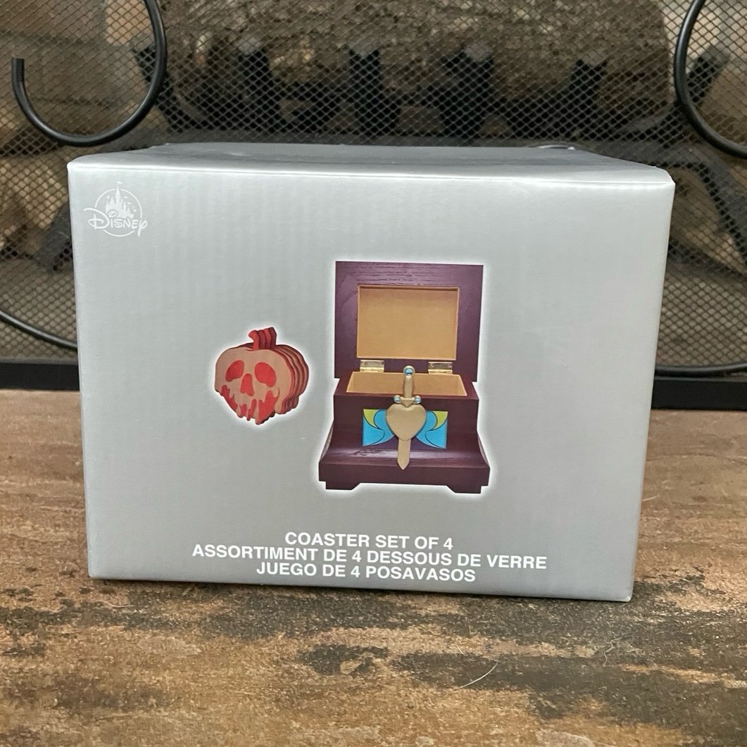Disney Snow White Poison Apple Coasters Set of 4 with Box BRAND NEW 2022