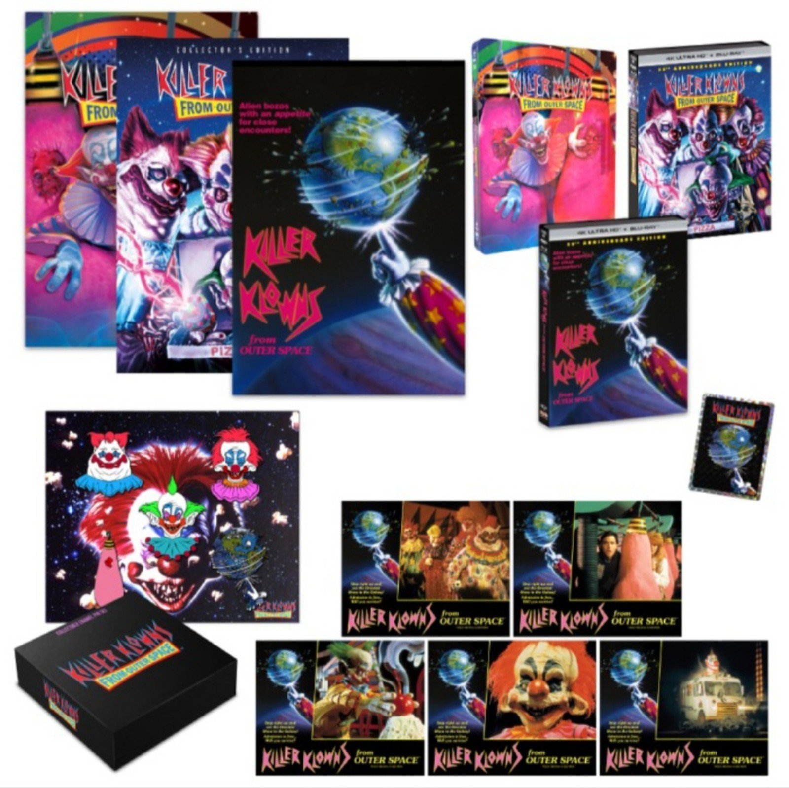 Killer Klowns 4K Steelbook & Slipcover Bundle: Poster, Pins, Cards, Sticker New
