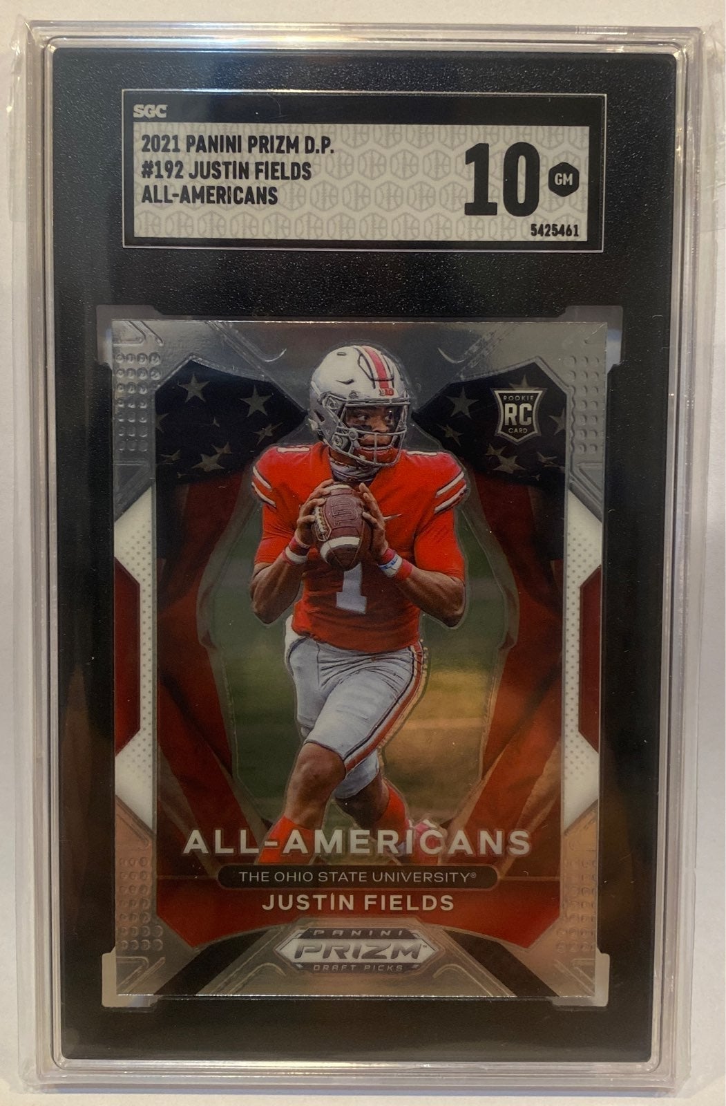 Justin Fields Rookie SGC GM MT 10 graded football Card