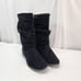 TOMS Serra Size 8.5 Black Suede Slouchy Moto leather Mid Calf Perforated Boots w