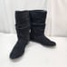 TOMS Serra Size 8.5 Black Suede Slouchy Moto leather Mid Calf Perforated Boots w