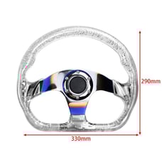 NEW JDM Universal 6-Hole 326mm Vip Clear Crystal Bubble Neo Spoke Steering Wheel