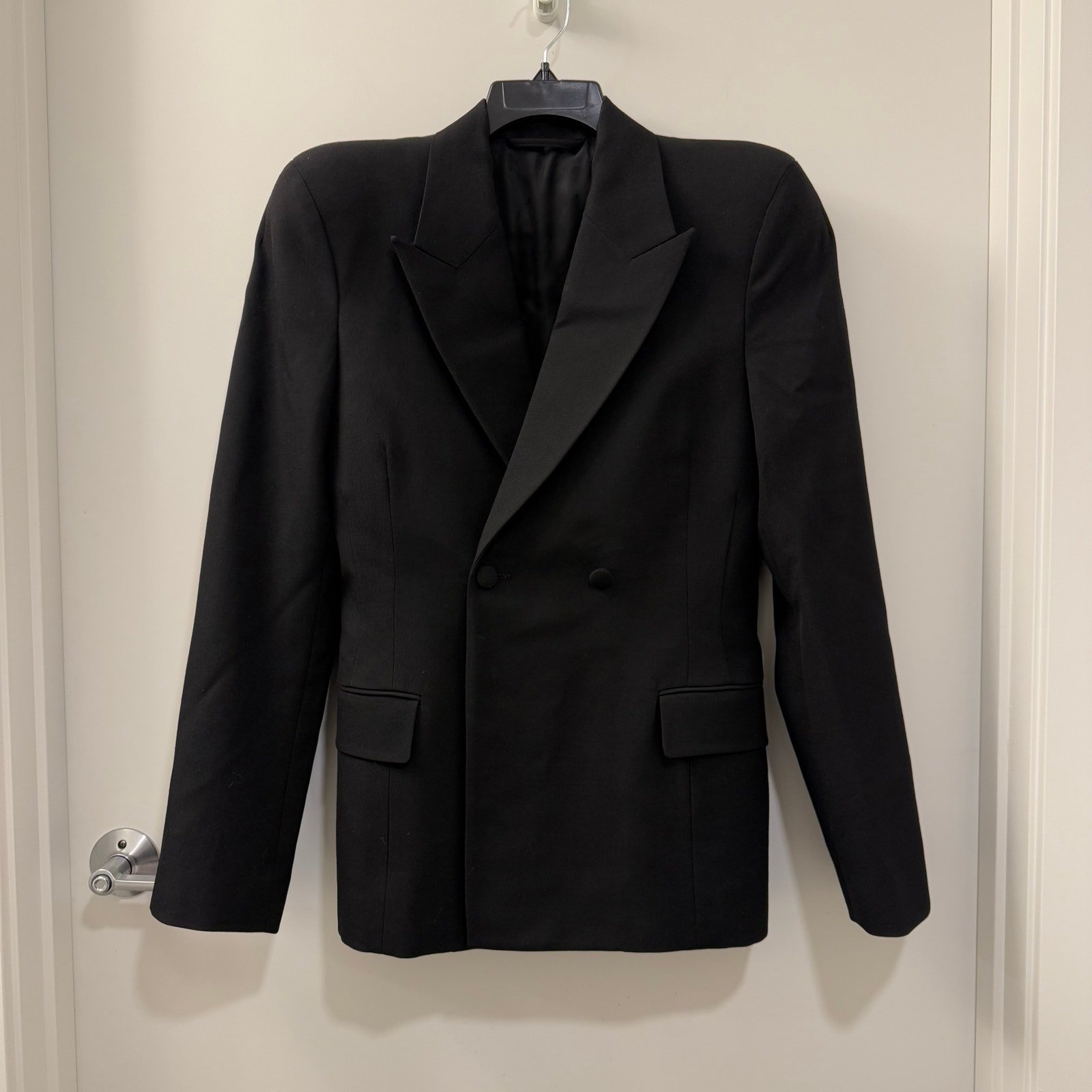 3,450 Value NWT Balenciaga Round Shoulder Waisted Wool Jacket | FR 40