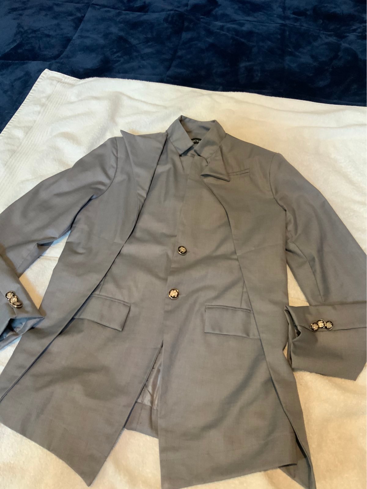 Men's HJEND Grey Suit Coat, large