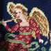 Vintage Needlepoint Angel Christmas Throw Pillow