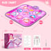 Qumcou Dance Mat Toy for Kids LED Lights Music 6 Game Modes Pink