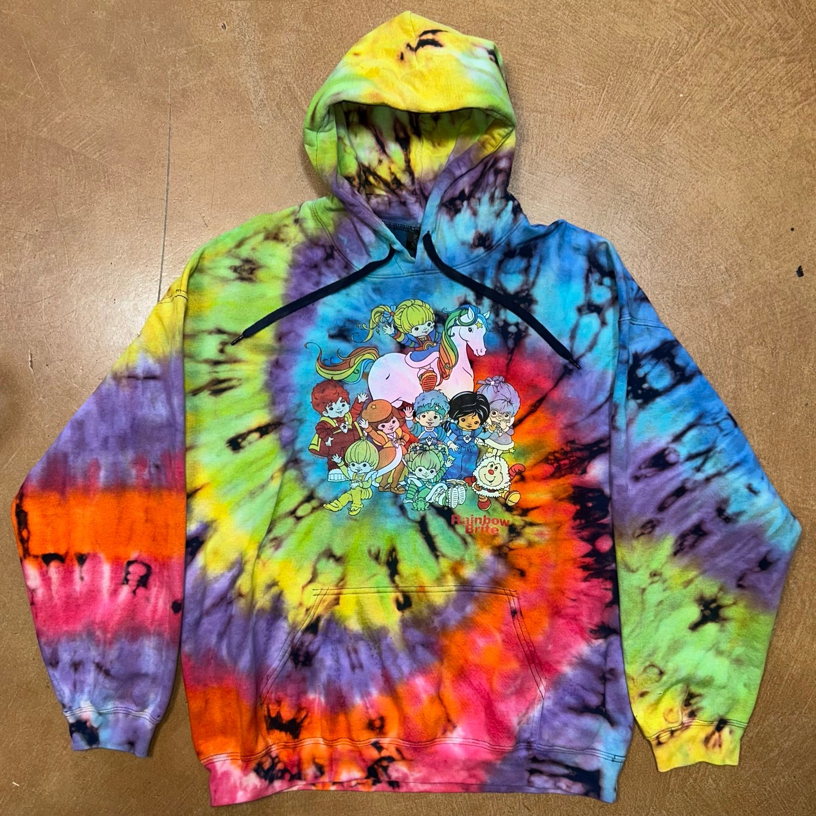 RAINBOW BRITE CUSTOM REVERSE TIE DYE HOODIE